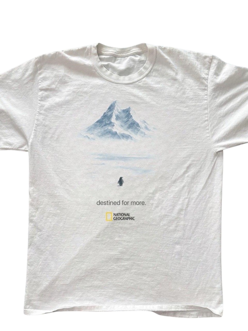 Gildan White Short Sleeve Tee with Blue Mountain & National Geographic Logo